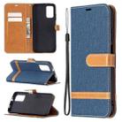 For Xiaomi Poco M3 Color Matching Denim Texture Horizontal Flip Leather Case with Holder & Card Slots & Wallet & Lanyard(Dark Blue) - 1