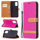 For Xiaomi Poco M3 Color Matching Denim Texture Horizontal Flip Leather Case with Holder & Card Slots & Wallet & Lanyard(Rose Red) - 1