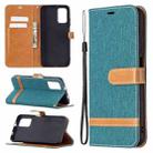 For Xiaomi Poco M3 Color Matching Denim Texture Horizontal Flip Leather Case with Holder & Card Slots & Wallet & Lanyard(Green) - 1