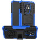 For Motorola Moto E7 Tire Texture Shockproof TPU+PC Protective Case with Holder(Blue) - 1