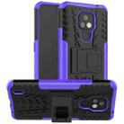 For Motorola Moto E7 Tire Texture Shockproof TPU+PC Protective Case with Holder(Purple) - 1