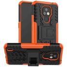 For Motorola Moto E7 Tire Texture Shockproof TPU+PC Protective Case with Holder(Orange) - 1