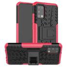 For Samsung Galaxy A02s (US Edition) Tire Texture Shockproof TPU+PC Protective Case with Holder(Pink) - 1