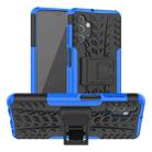 For Samsung Galaxy A32 5G Tire Texture Shockproof TPU+PC Protective Case with Holder(Blue) - 1