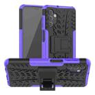 For Samsung Galaxy A32 5G Tire Texture Shockproof TPU+PC Protective Case with Holder(Purple) - 1