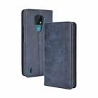 For Motorola Moto E7 Magnetic Buckle Retro Crazy Horse Texture Horizontal Flip Leather Case with Holder & Card Slots & Photo Frame(Blue) - 1