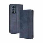 For OPPO Reno5 Pro 5G Magnetic Buckle Retro Crazy Horse Texture Horizontal Flip Leather Case with Holder & Card Slots & Photo Frame(Blue) - 1