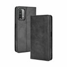 For Xiaomi Redmi 9T/ 9 Power Magnetic Buckle Retro Crazy Horse Texture Horizontal Flip Leather Case with Holder & Card Slots & Photo Frame(Black) - 1