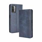 For Xiaomi Redmi 9T/ 9 Power Magnetic Buckle Retro Crazy Horse Texture Horizontal Flip Leather Case with Holder & Card Slots & Photo Frame(Blue) - 1