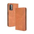 For Xiaomi Redmi 9T/ 9 Power Magnetic Buckle Retro Crazy Horse Texture Horizontal Flip Leather Case with Holder & Card Slots & Photo Frame(Brown) - 1