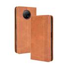 For Xiaomi Redmi Note 9T 5G / Note 9 5G Magnetic Buckle Retro Crazy Horse Texture Horizontal Flip Leather Case with Holder & Card Slots & Photo Frame(Brown) - 1