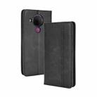 For Nokia 5.4 Magnetic Buckle Retro Crazy Horse Texture Horizontal Flip Leather Case with Holder & Card Slots & Photo Frame(Black) - 1