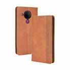 For Nokia 5.4 Magnetic Buckle Retro Crazy Horse Texture Horizontal Flip Leather Case with Holder & Card Slots & Photo Frame(Brown) - 1