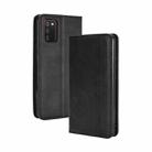 For Samsung Galaxy A02s (Eurasian Version) Magnetic Buckle Retro Crazy Horse Texture Horizontal Flip Leather Case with Holder & Card Slots & Photo Frame(Black) - 1