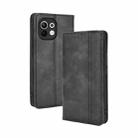 For Xiaomi Mi 11 Magnetic Buckle Retro Crazy Horse Texture Horizontal Flip Leather Case with Holder & Card Slots & Photo Frame(Black) - 1