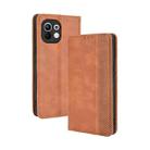 For Xiaomi Mi 11 Magnetic Buckle Retro Crazy Horse Texture Horizontal Flip Leather Case with Holder & Card Slots & Photo Frame(Brown) - 1