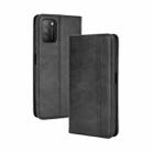 For Xiaomi Poco M3 Magnetic Buckle Retro Crazy Horse Texture Horizontal Flip Leather Case with Holder & Card Slots & Photo Frame(Black) - 1
