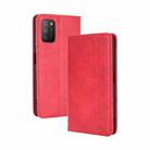 For Xiaomi Poco M3 Magnetic Buckle Retro Crazy Horse Texture Horizontal Flip Leather Case with Holder & Card Slots & Photo Frame(Red) - 1