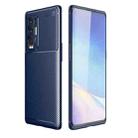 For OPPO Reno5 Pro Plus Carbon Fiber Texture Shockproof TPU Case(Blue) - 1