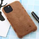 For iPhone 11 Pro Max Plush Protective Back Cover Case(Brown) - 1