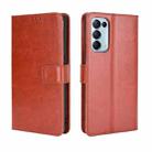 For OPPO Reno5 5G Retro Crazy Horse Texture Horizontal Flip Leather Case with Holder & Card Slots & Photo Frame(Brown) - 1