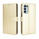 For OPPO Reno5 5G Retro Crazy Horse Texture Horizontal Flip Leather Case with Holder & Card Slots & Photo Frame(Gold) - 1