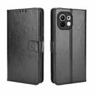 For Xiaomi Mi 11 Retro Crazy Horse Texture Horizontal Flip Leather Case with Holder & Card Slots & Photo Frame(Black) - 1