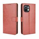 For Xiaomi Mi 11 Retro Crazy Horse Texture Horizontal Flip Leather Case with Holder & Card Slots & Photo Frame(Brown) - 1