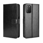 For Xiaomi Poco M3 Retro Crazy Horse Texture Horizontal Flip Leather Case with Holder & Card Slots & Photo Frame(Black) - 1