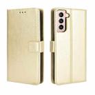 For Samsung Galaxy S21 5G Retro Crazy Horse Texture Horizontal Flip Leather Case with Holder & Card Slots & Photo Frame(Gold) - 1