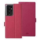 For Samsung Galaxy S21 Ultra 5G ViLi K Series Shockproof TPU + PU Leather Magnetic Buckle Horizontal Flip Case with Card Slots & Wallet & Holder(Rose Red) - 1