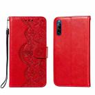For Sony Xperia L4 Flower Vine Embossing Pattern Horizontal Flip Leather Case with Card Slot & Holder & Wallet & Lanyard(Red) - 1