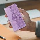 For Sony Xperia L4 Flower Vine Embossing Pattern Horizontal Flip Leather Case with Card Slot & Holder & Wallet & Lanyard(Purple) - 8