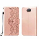 For Sony Xperia 20 Flower Vine Embossing Pattern Horizontal Flip Leather Case with Card Slot & Holder & Wallet & Lanyard(Rose Gold) - 1