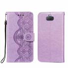 For Sony Xperia 20 Flower Vine Embossing Pattern Horizontal Flip Leather Case with Card Slot & Holder & Wallet & Lanyard(Purple) - 1