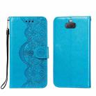 For Sony Xperia 20 Flower Vine Embossing Pattern Horizontal Flip Leather Case with Card Slot & Holder & Wallet & Lanyard(Blue) - 1