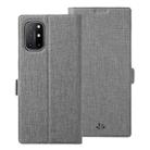 For OnePlus 8T ViLi K Series Shockproof TPU + PU Leather Magnetic Buckle Horizontal Flip Case with Card Slots & Wallet & Holder(Grey) - 1