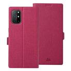 For OnePlus 8T ViLi K Series Shockproof TPU + PU Leather Magnetic Buckle Horizontal Flip Case with Card Slots & Wallet & Holder(Rose Red) - 1