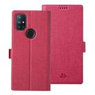 For OnePlus Nord N10 5G ViLi K Series Shockproof TPU + PU Leather Magnetic Buckle Horizontal Flip Case with Card Slots & Wallet & Holder(Rose Red) - 1