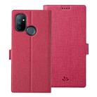For OnePlus Nord N100 ViLi K Series Shockproof TPU + PU Leather Magnetic Buckle Horizontal Flip Case with Card Slots & Wallet & Holder(Rose Red) - 1