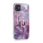 For iPhone 11 Pro Coloured Drawing Pattern IMD Workmanship Soft TPU Protective Case With Holder(Purple Star) - 1