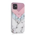 For iPhone 11 Pro Coloured Drawing Pattern IMD Workmanship Soft TPU Protective Case With Holder(Tricolor) - 1