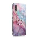 For Huawei P30 Coloured Drawing Pattern IMD Workmanship Soft TPU Protective Case With Holder(Pink Sky) - 1