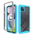 For Motorola Moto G 5G Starry Sky Solid Color Series Shockproof PC + TPU Protective Case(Light Blue) - 1