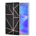 For Samsung Galaxy Note10+ Electroplating Stitching Marbled IMD Stripe Straight Edge Rubik Cube Phone Protective Case(Black) - 1
