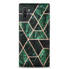 For Samsung Galaxy Note10+ Electroplating Stitching Marbled IMD Stripe Straight Edge Rubik Cube Phone Protective Case(Emerald Green) - 2