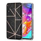 For Samsung Galaxy A70 Electroplating Stitching Marbled IMD Stripe Straight Edge Rubik Cube Phone Protective Case(Black) - 1