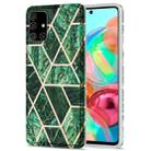For Samsung Galaxy A71 Electroplating Stitching Marbled IMD Stripe Straight Edge Rubik Cube Phone Protective Case(Emerald Green) - 1