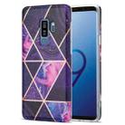 For Samsung Galaxy S9+ Electroplating Stitching Marbled IMD Stripe Straight Edge Rubik Cube Phone Protective Case(Dark Purple) - 1