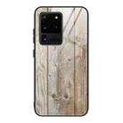 For Samsung Galaxy S20 Ultra Wood Grain Glass Protective Case(M04) - 1